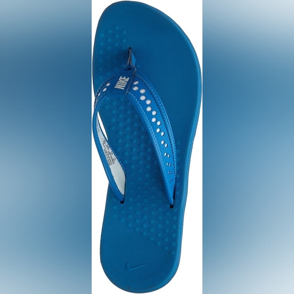GUC Nike Women’s Blue Flex Motion Thong Sandals Size 9 - Picture 1 of 11